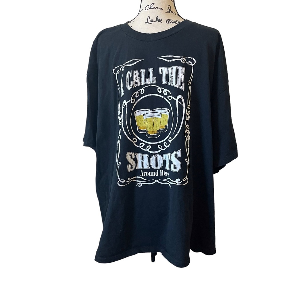 Optima Shirt Men 4XL Black Cotton Optima Call‎ The Shots Beer Heavyweight Casual
